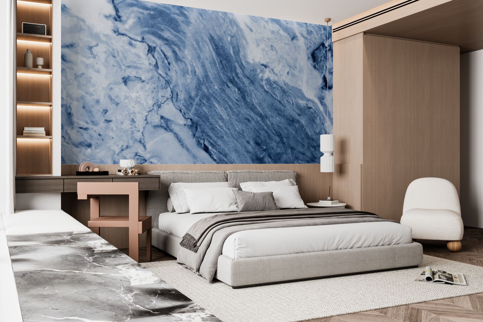 Fotobehang winterformaties van bevroren water