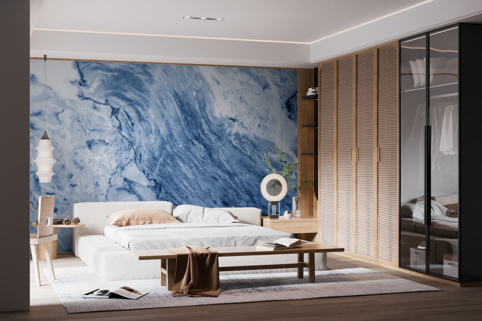 Fotobehang winterformaties van bevroren water