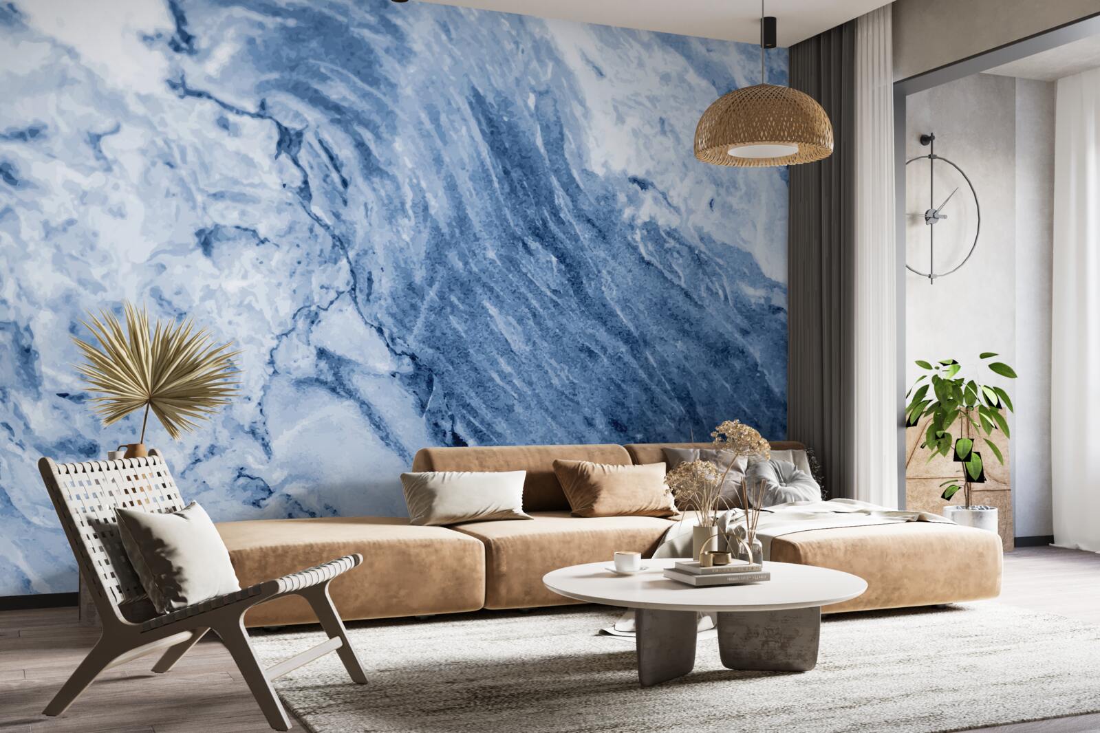 Fotobehang winterformaties van bevroren water