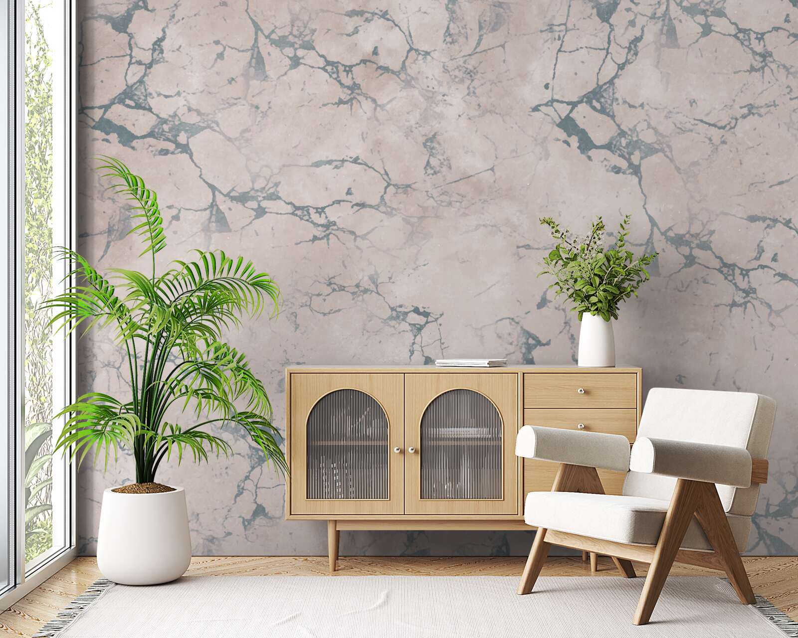 Fotobehang licht gemarmerde textuur