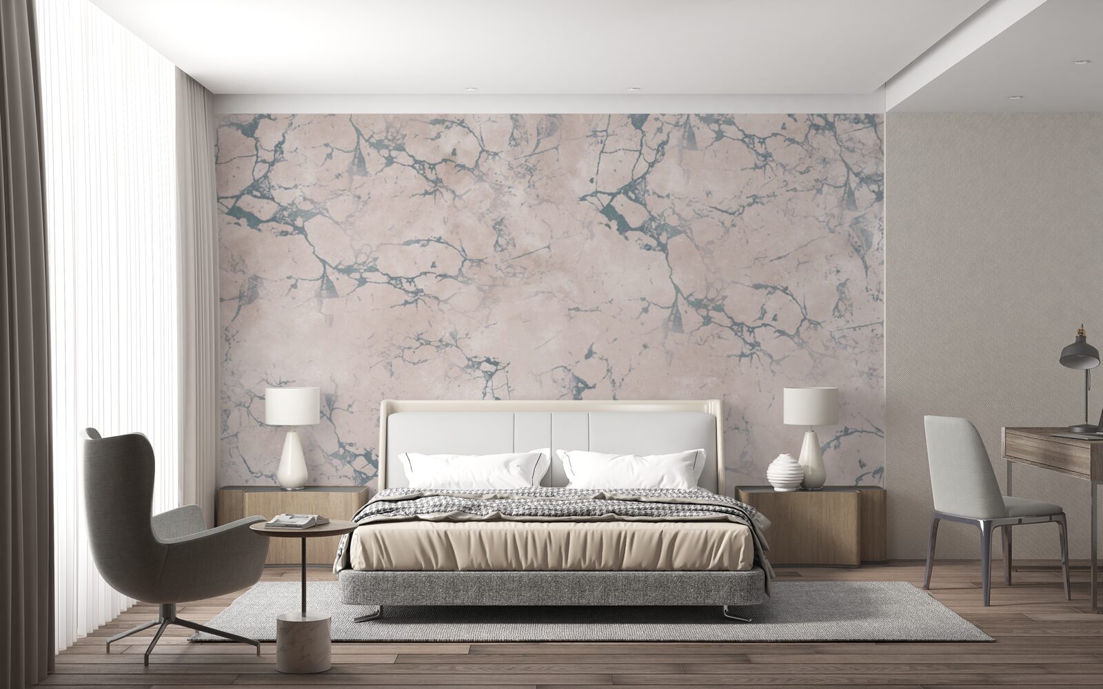 Fotobehang licht gemarmerde textuur