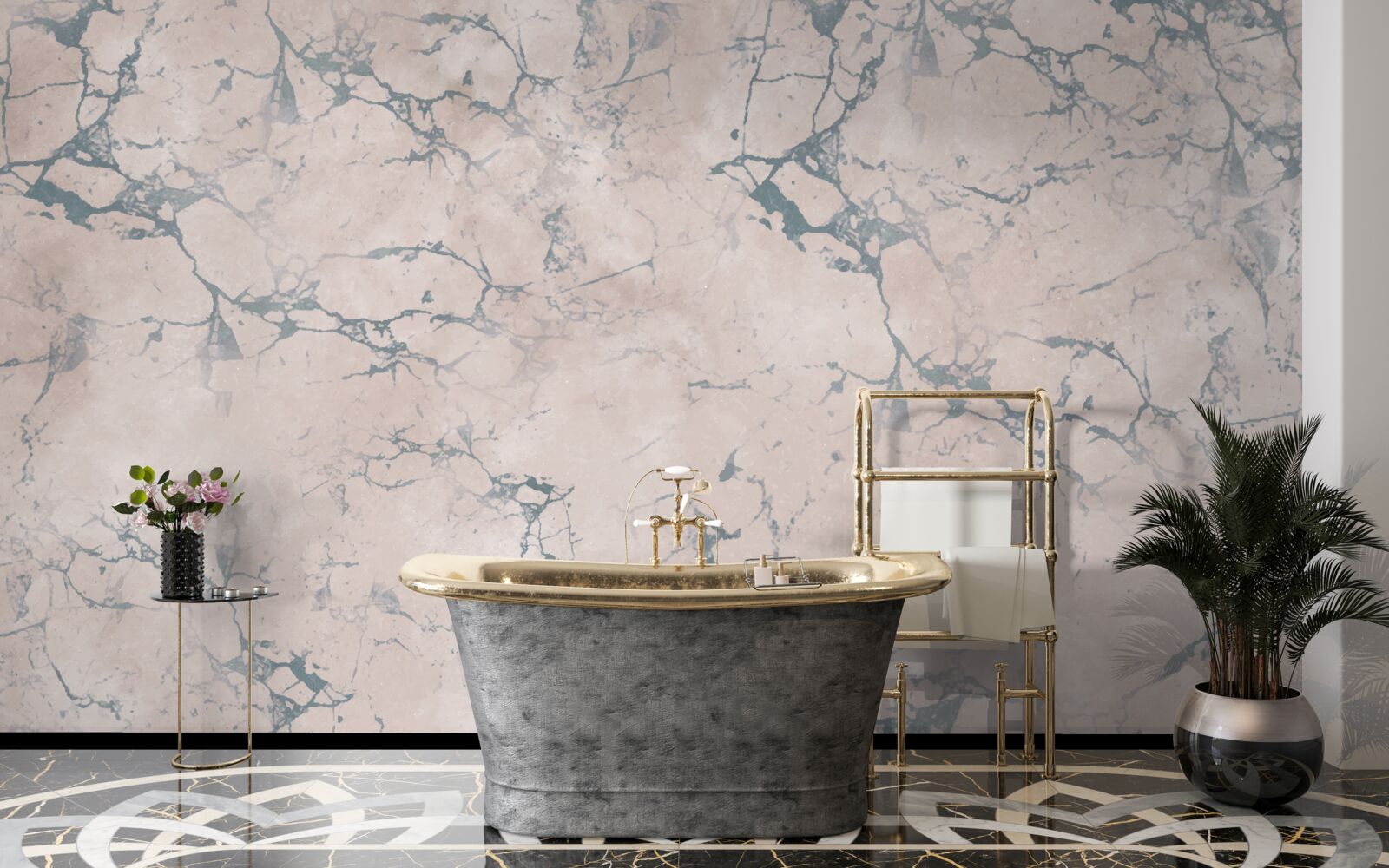 Fotobehang licht gemarmerde textuur