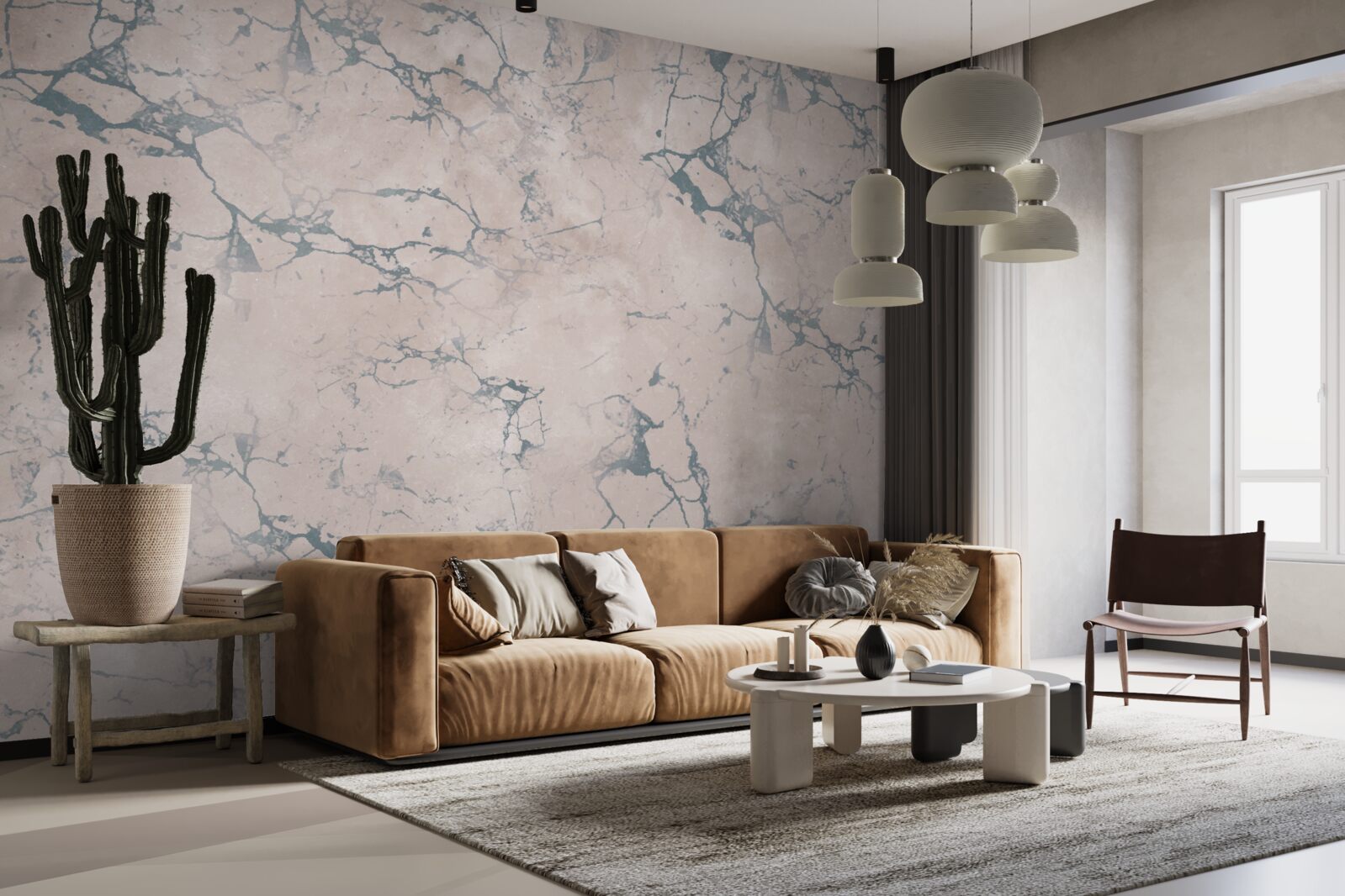 Fotobehang licht gemarmerde textuur