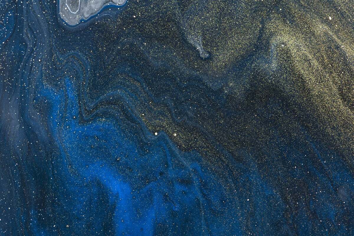 Fotobehang blauw-goud stof