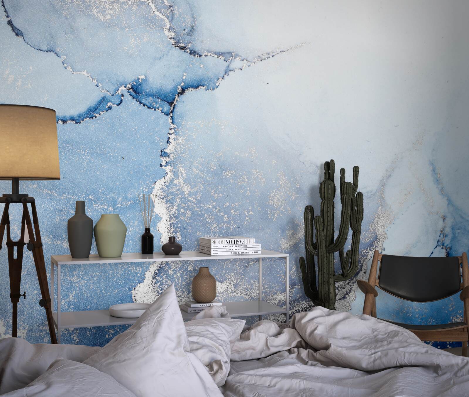 Fotobehang abstracte achtergrond in zachte blauwe tinten