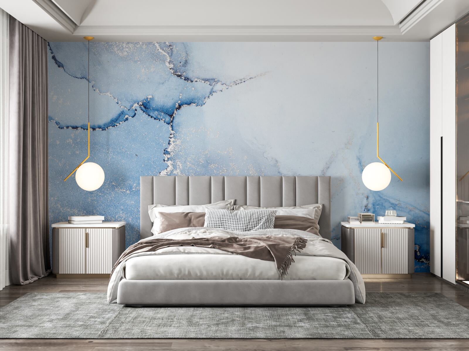 Fotobehang abstracte achtergrond in zachte blauwe tinten