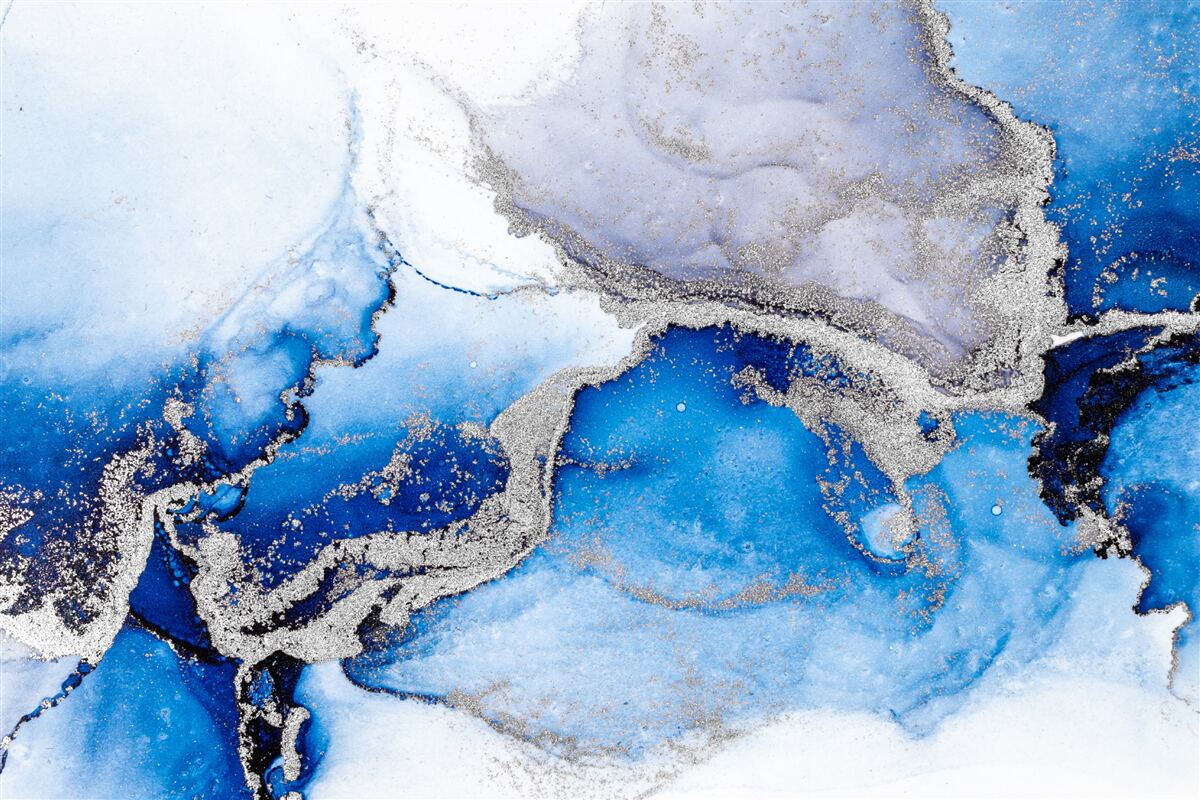 Fotobehang extravagante abstracte achtergrond in een blauwe tint