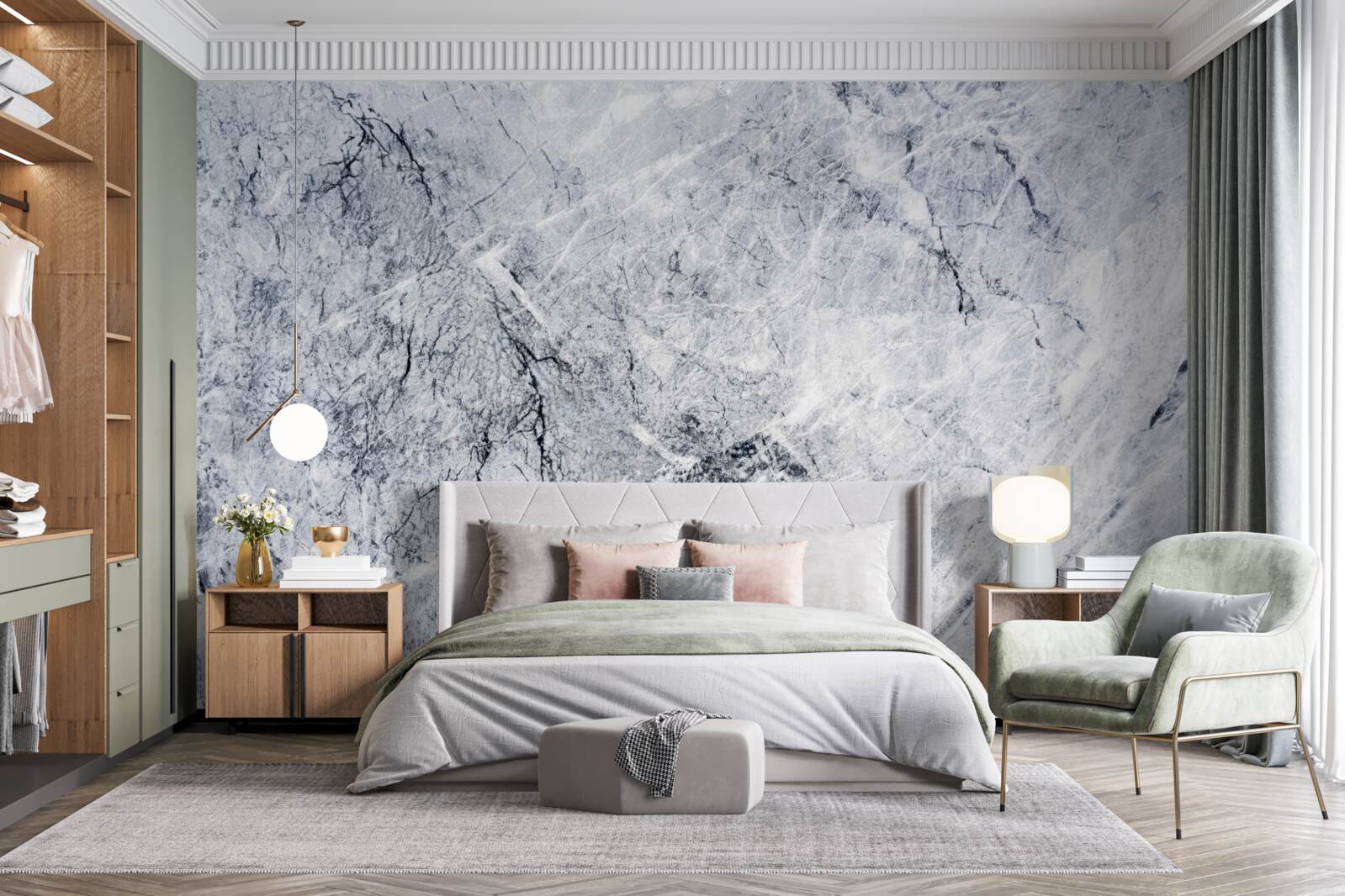 Fotobehang elegant grijs marmer