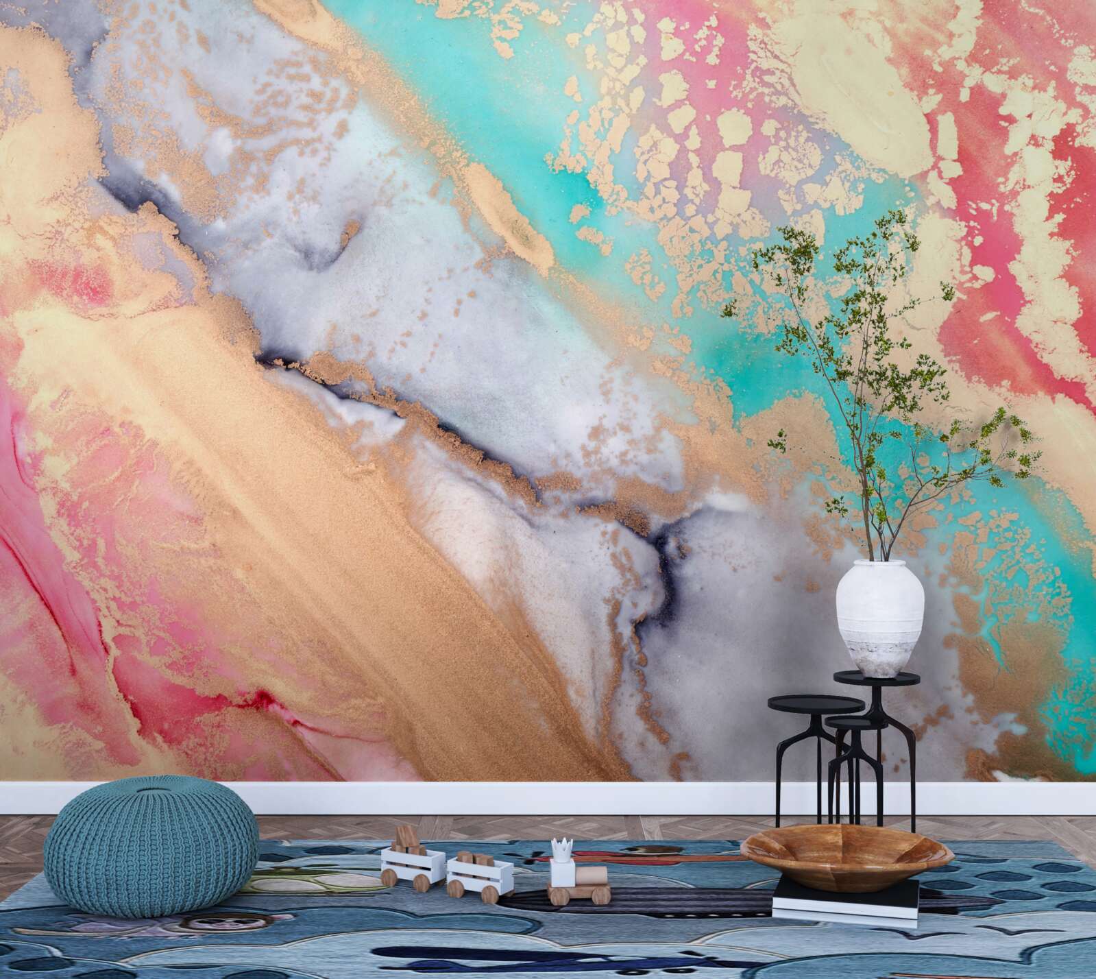 Fotobehang lichte aquarelinkt