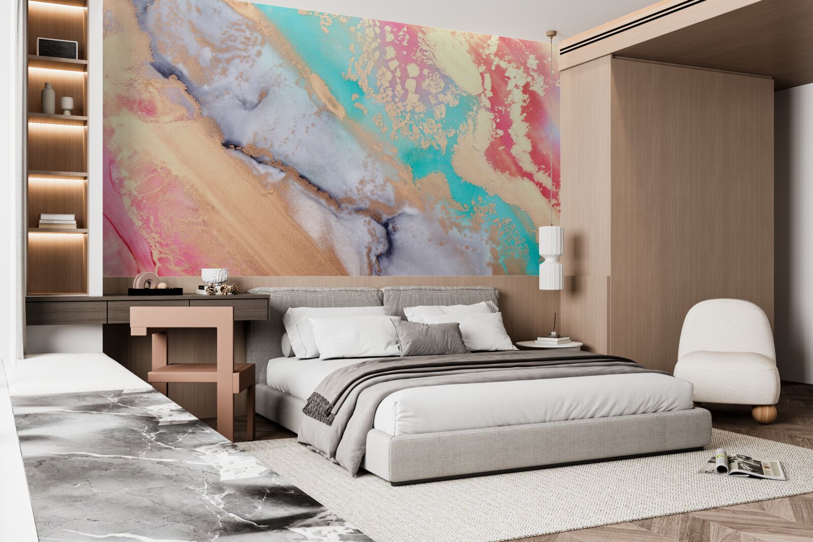 Fotobehang lichte aquarelinkt