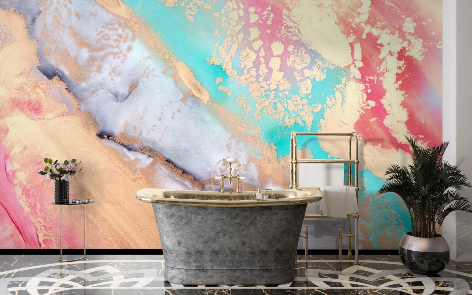 Fotobehang lichte aquarelinkt