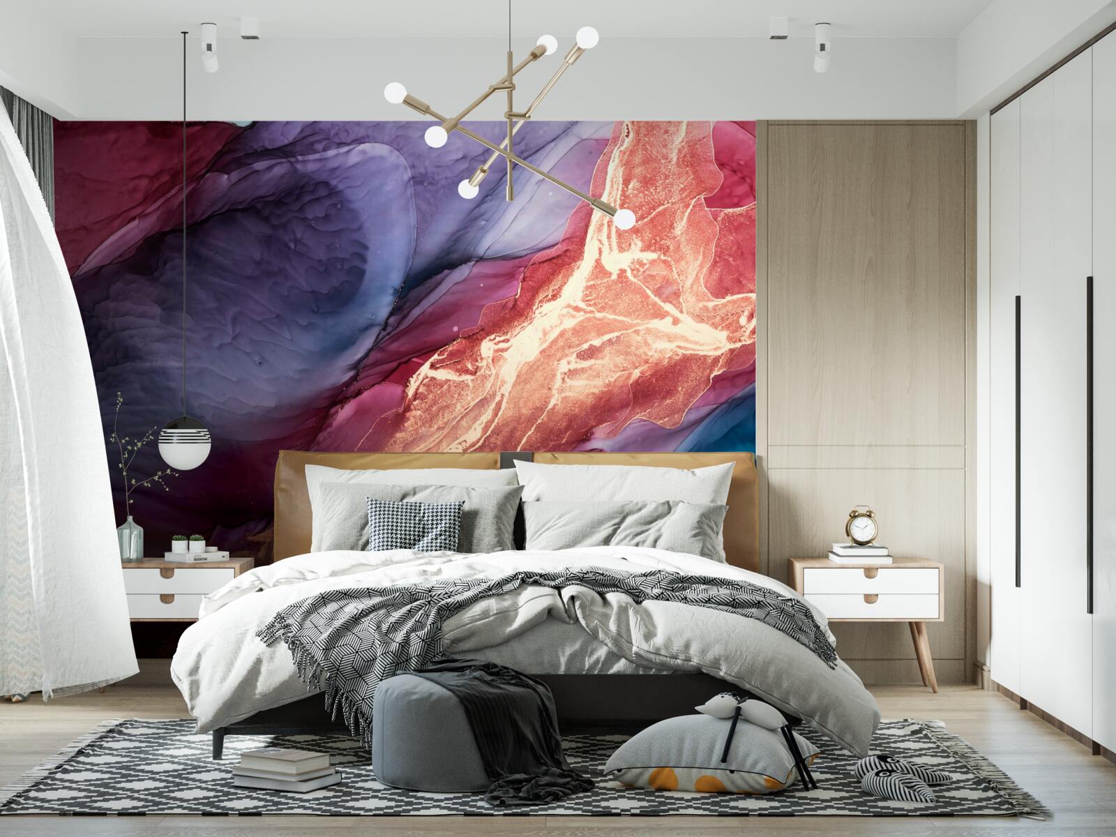 Fotobehang lichtgekleurde rook