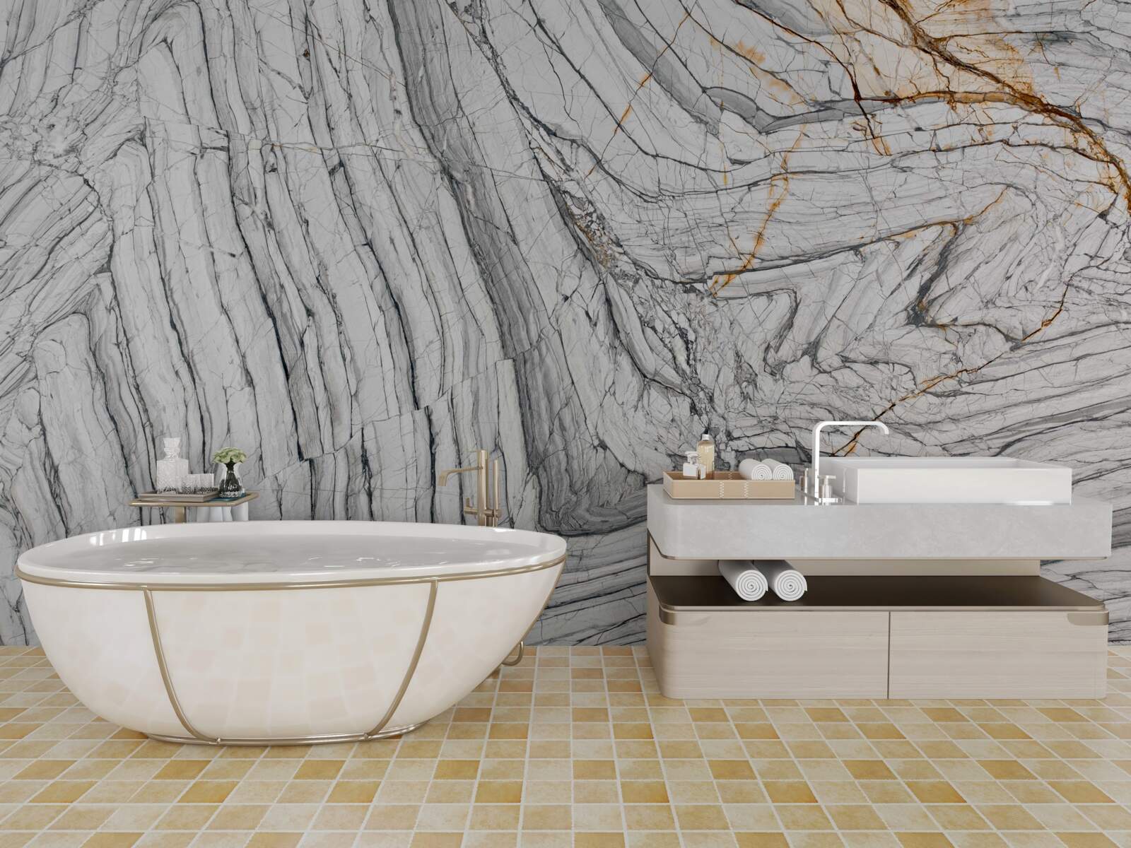 Fotobehang de legering bevat kwartsiet