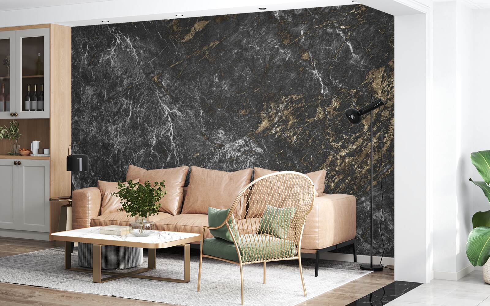 Fotobehang grijs marmeren achtergrond