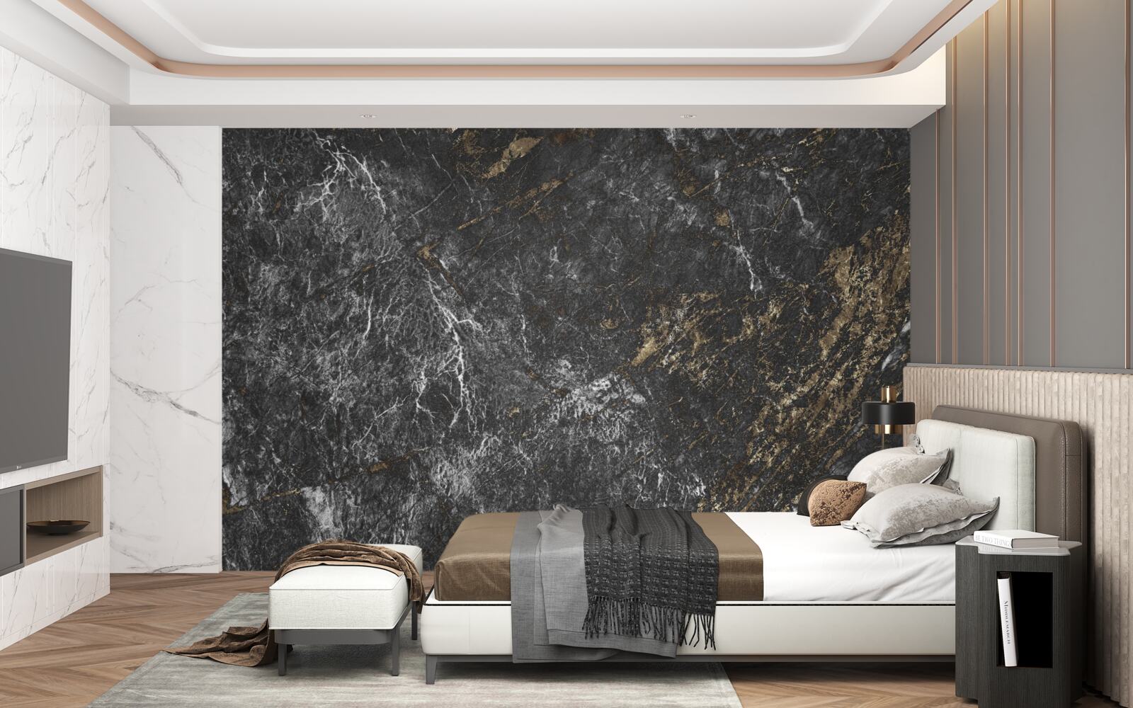 Fotobehang grijs marmeren achtergrond