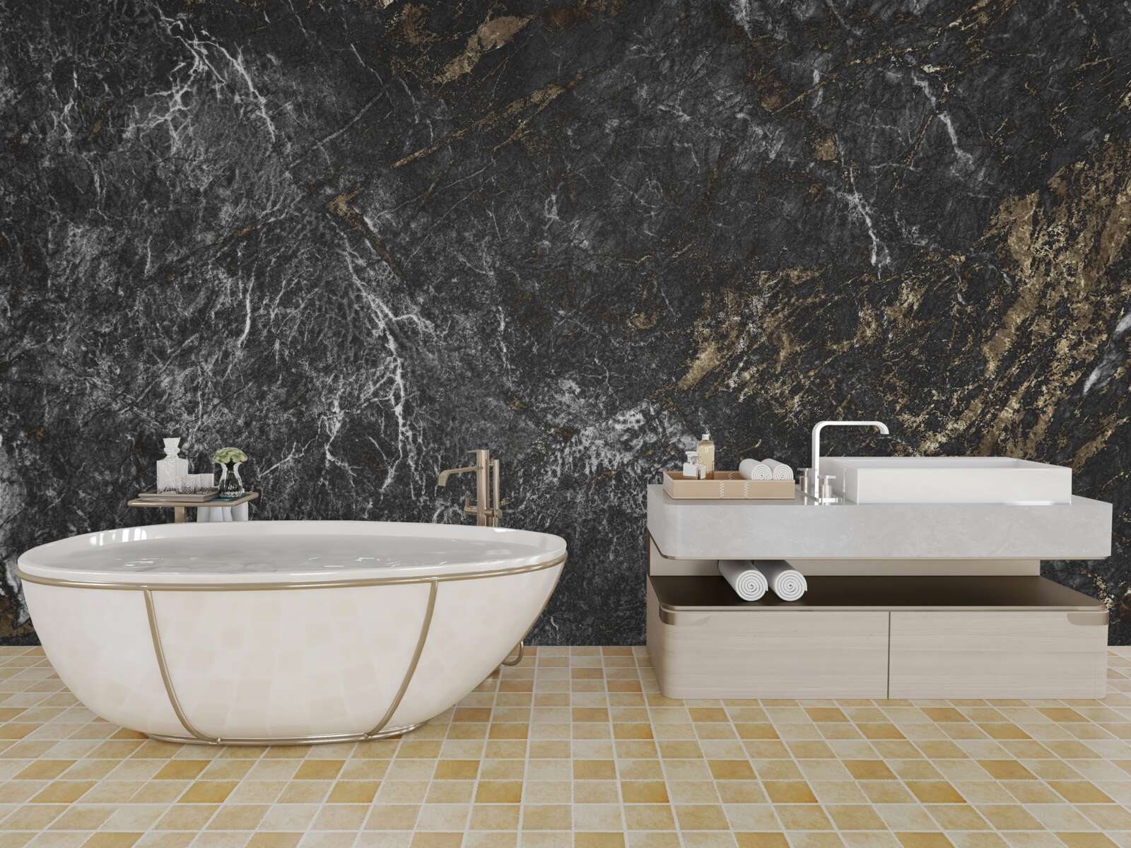 Fotobehang grijs marmeren achtergrond