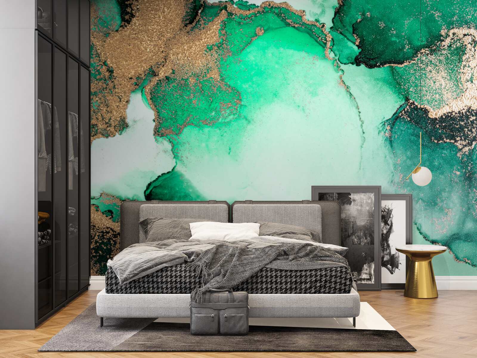 Fotobehang goudgroene abstracte achtergrond