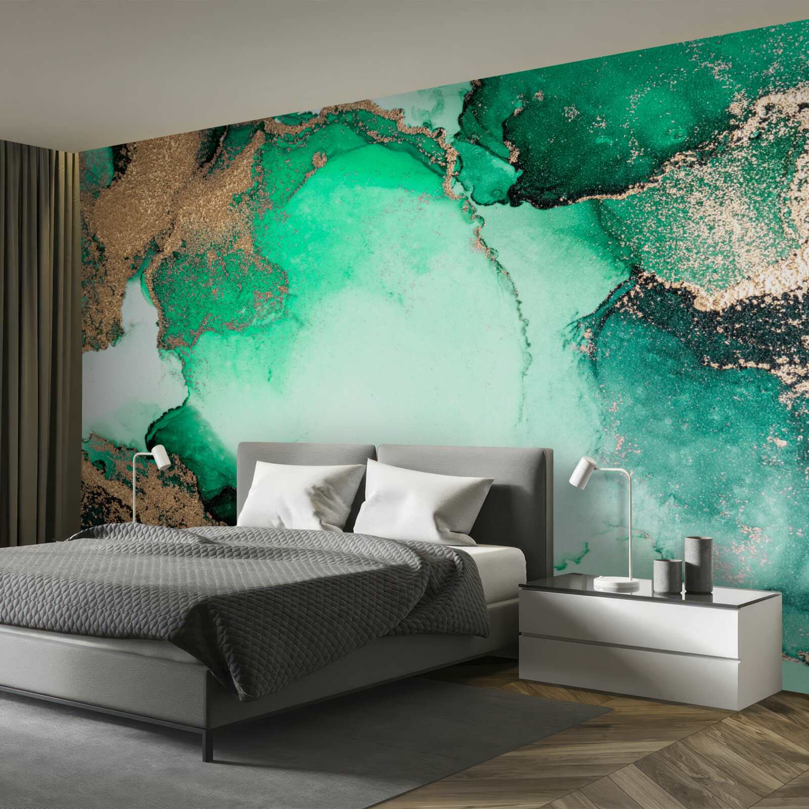 Fotobehang goudgroene abstracte achtergrond