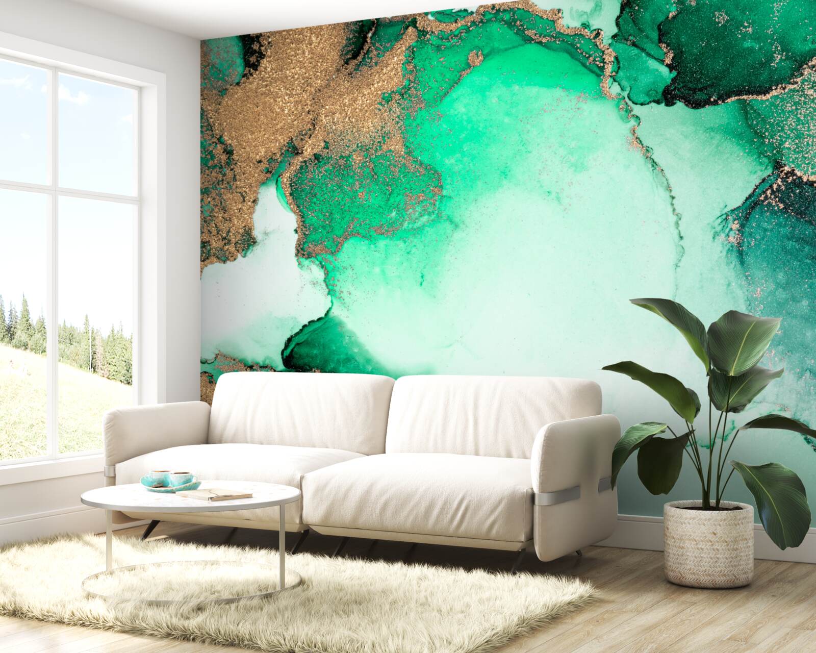 Fotobehang goudgroene abstracte achtergrond