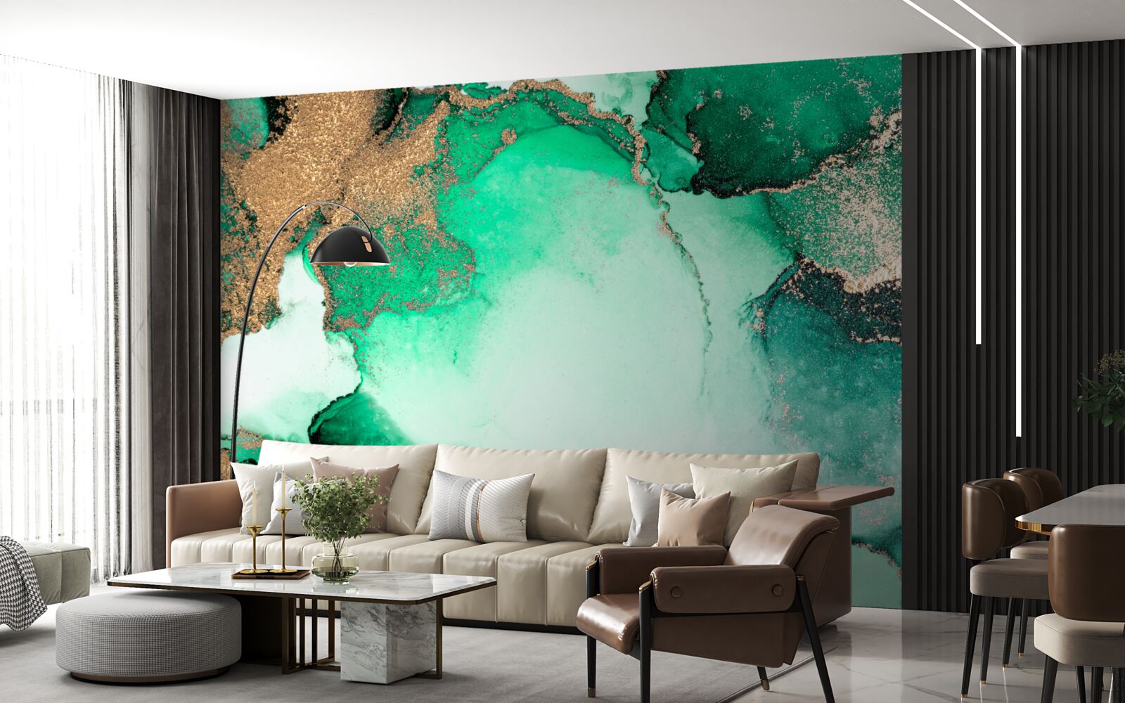 Fotobehang goudgroene abstracte achtergrond