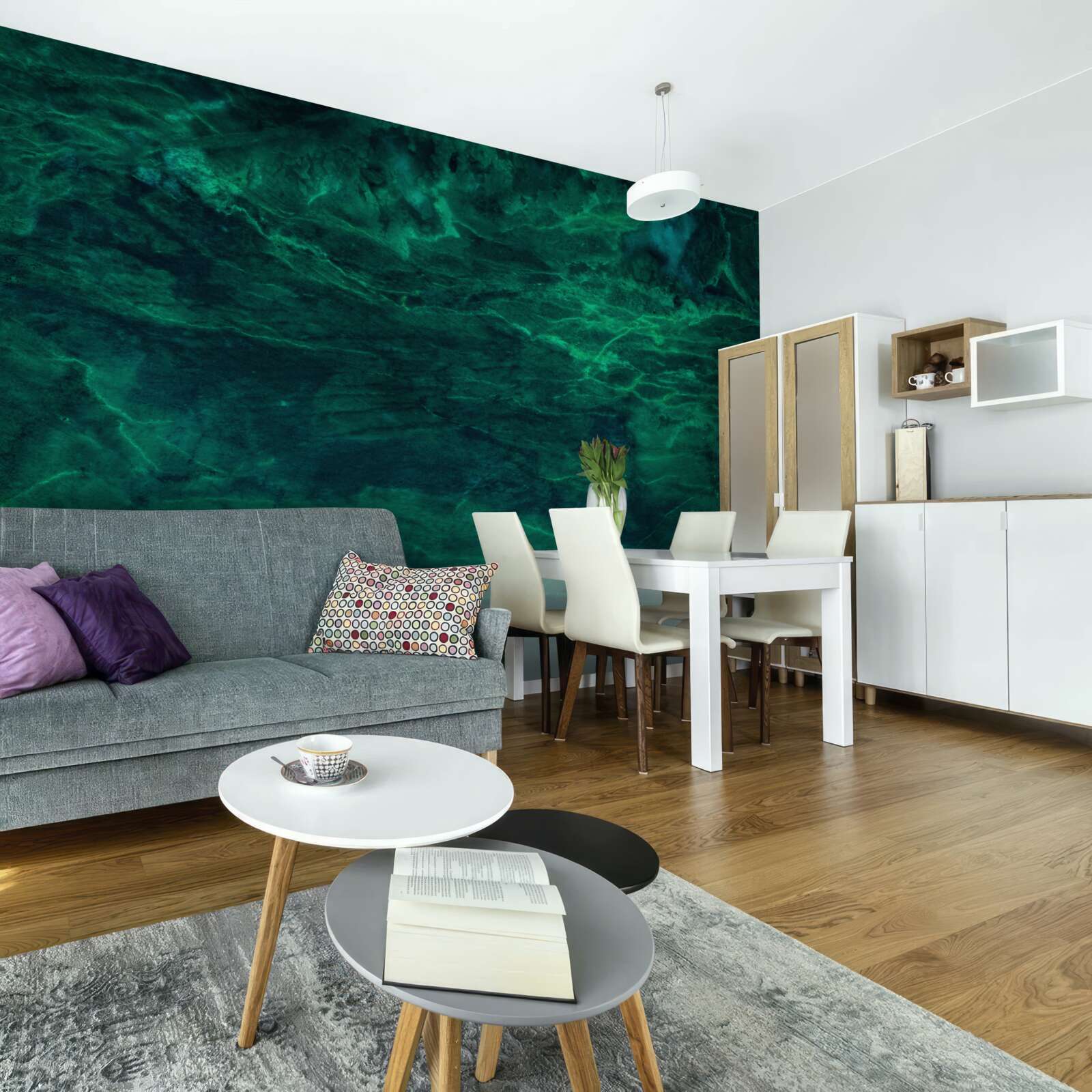 Fotobehang donkergroen marmer