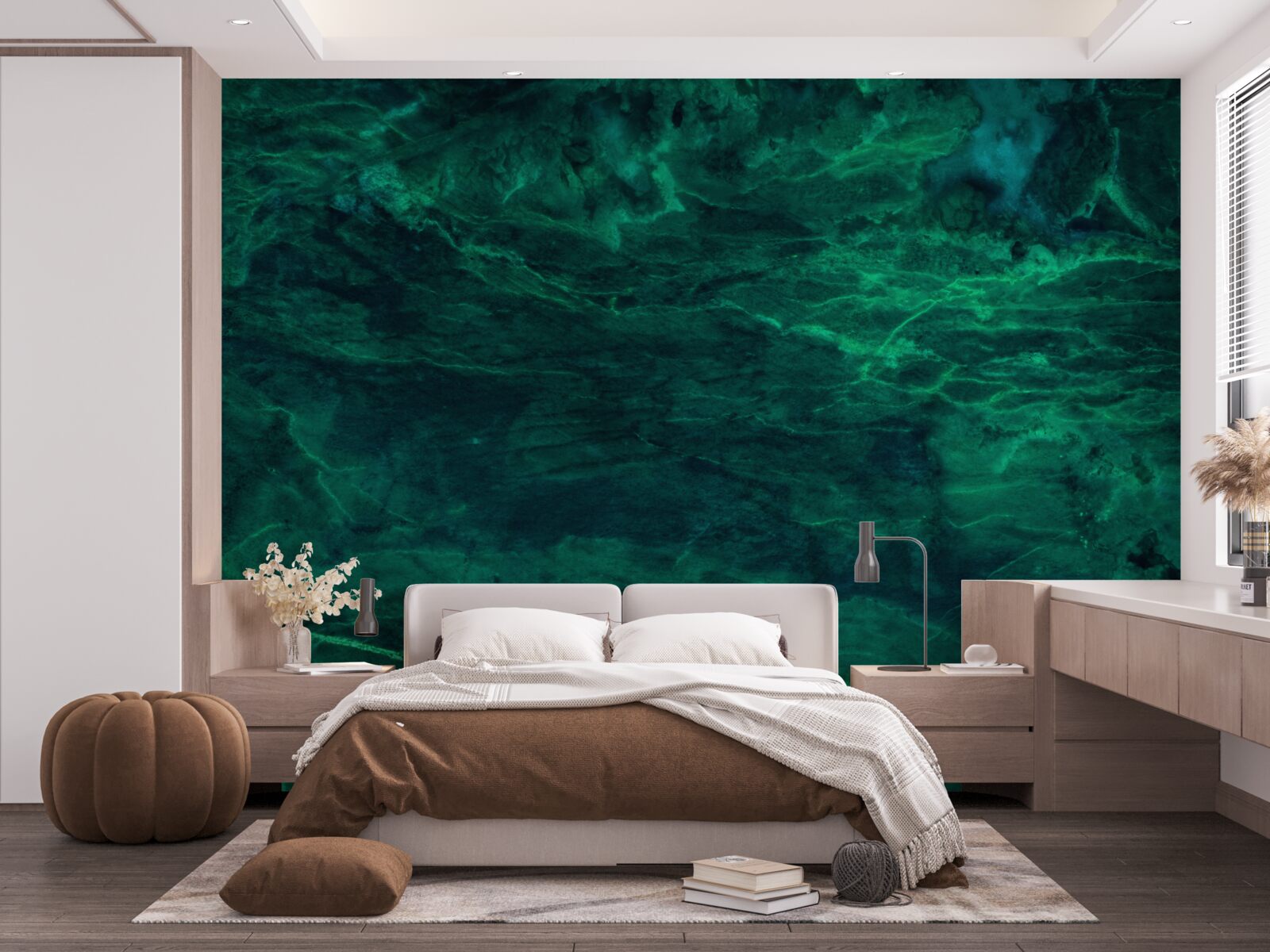Fotobehang donkergroen marmer