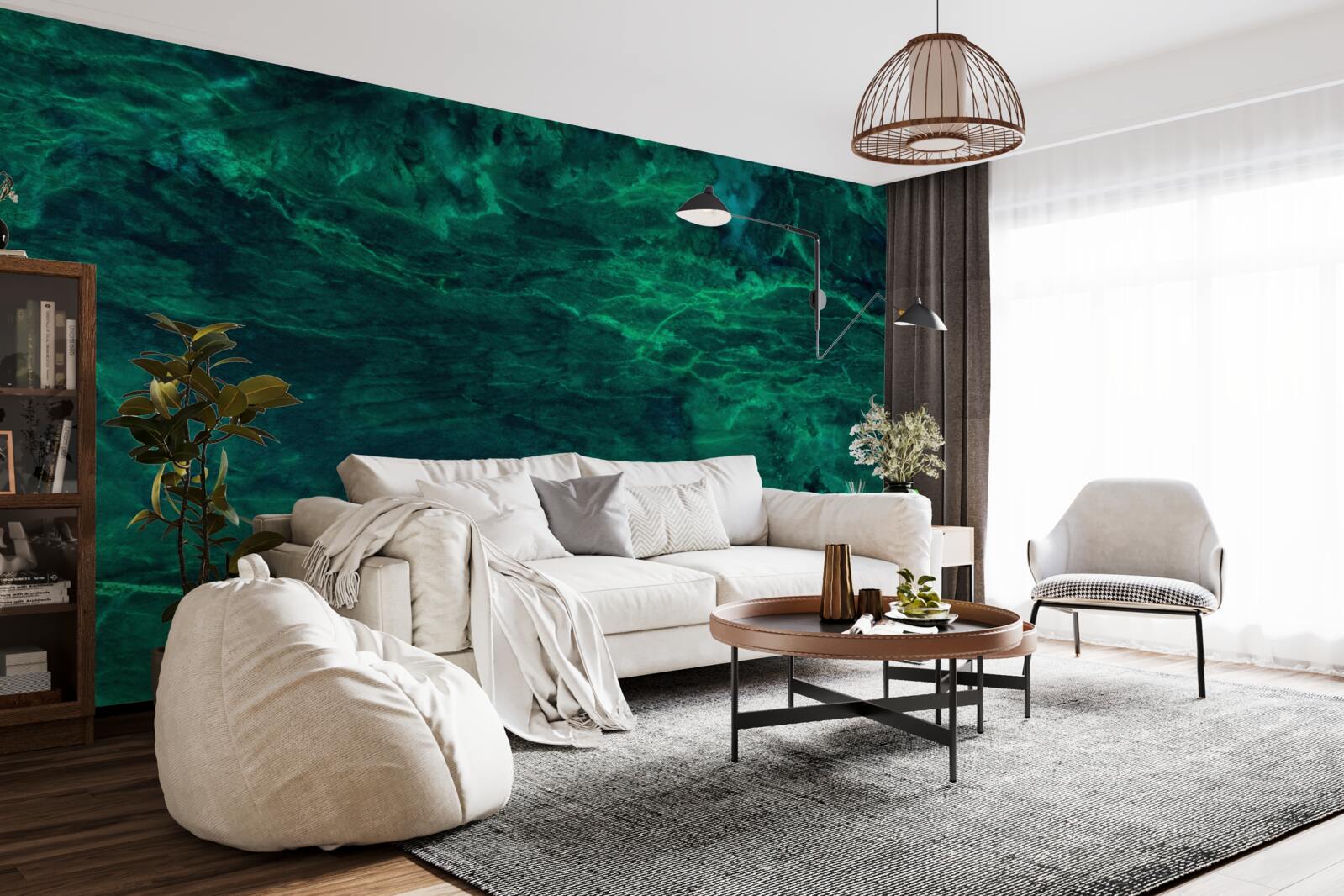 Fotobehang donkergroen marmer