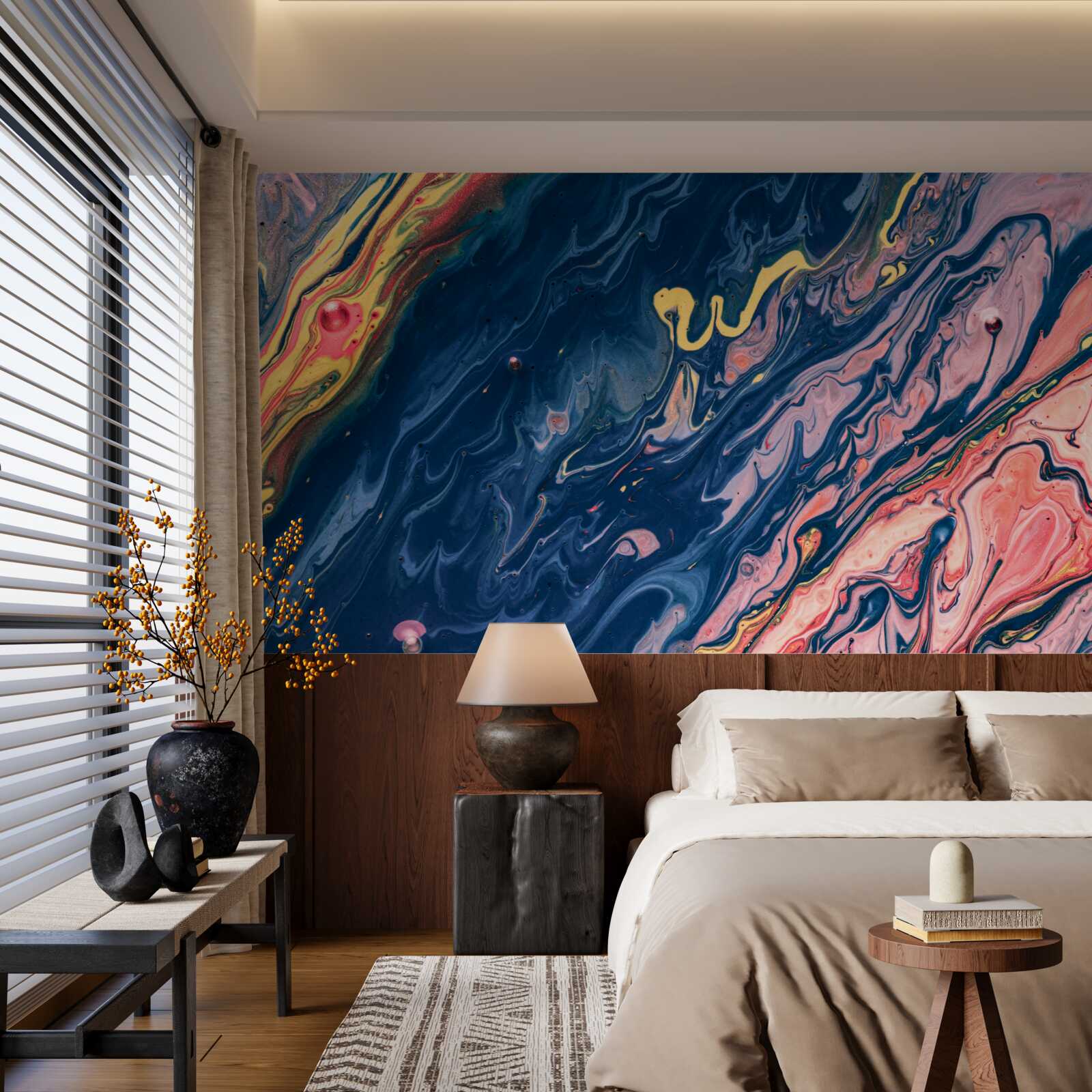 Fotobehang zware olievlekken