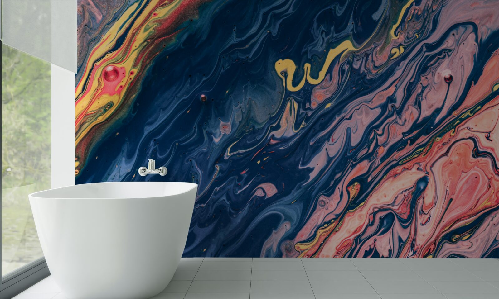 Fotobehang zware olievlekken