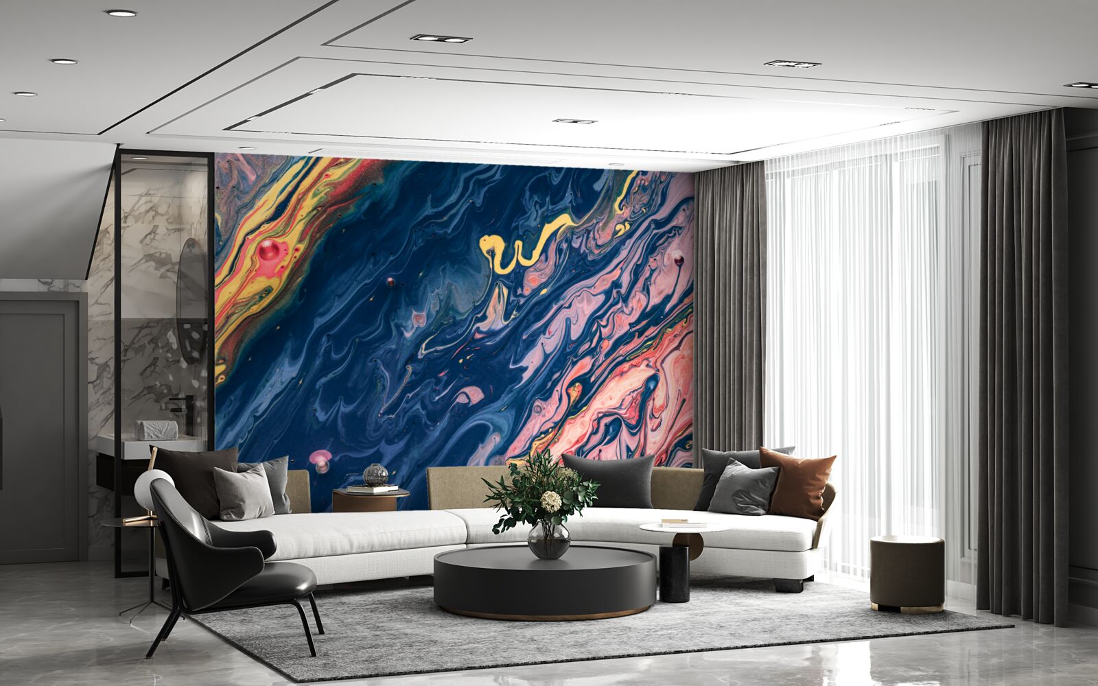 Fotobehang zware olievlekken