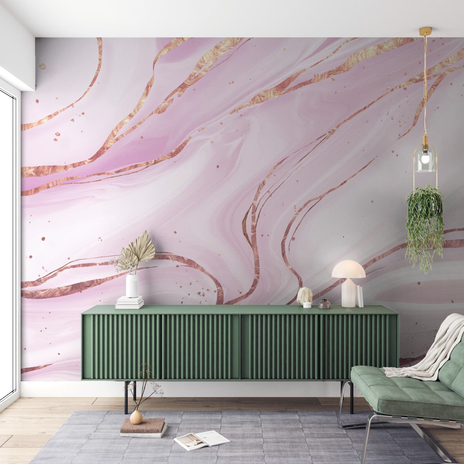 Fotobehang marmer in een roze stoffige tint