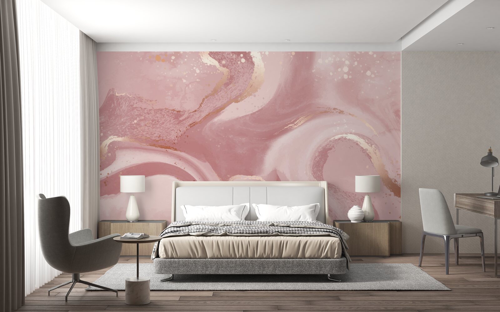 Fotobehang dubbelzinnige, stoffige roze tint