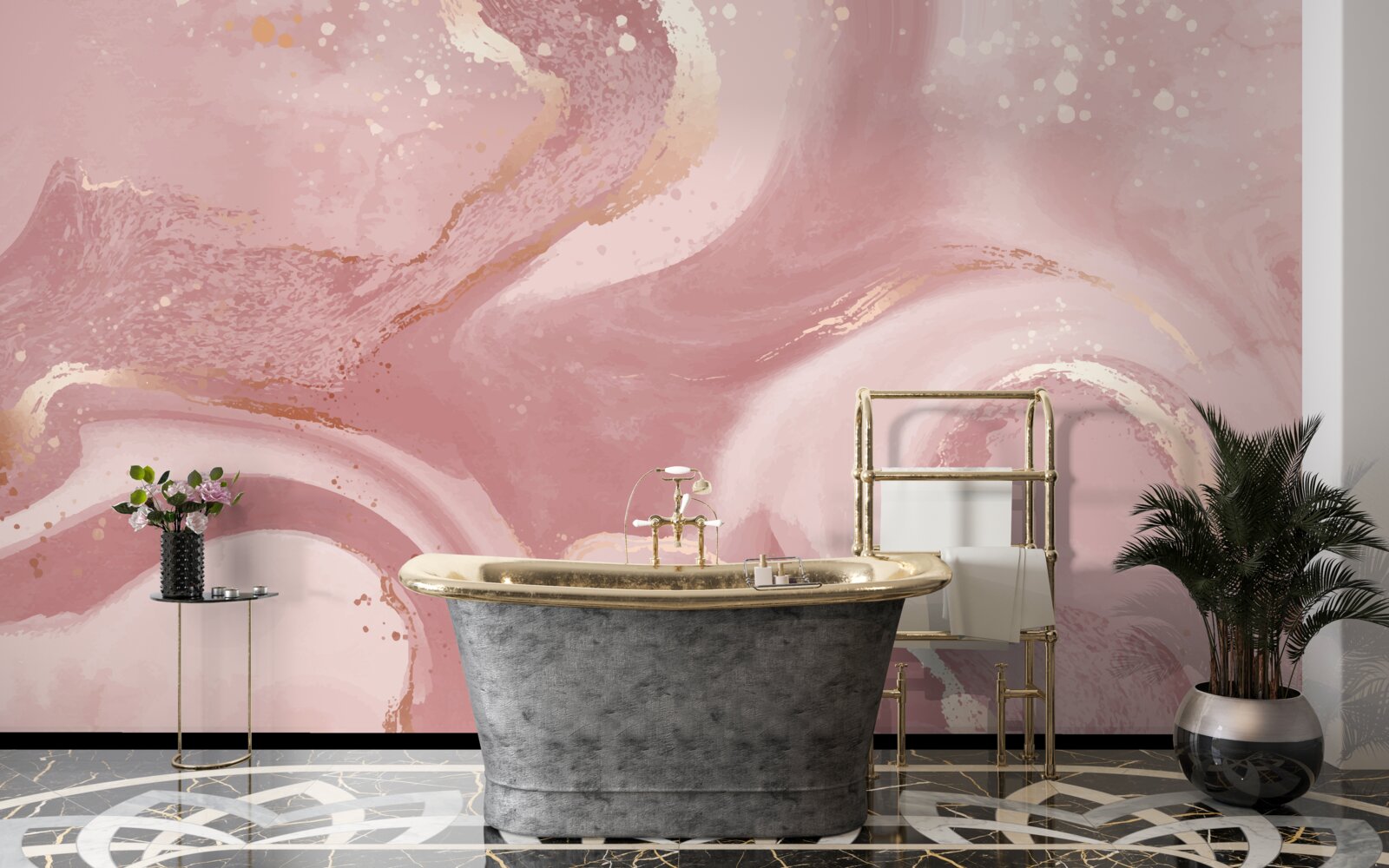 Fotobehang dubbelzinnige, stoffige roze tint