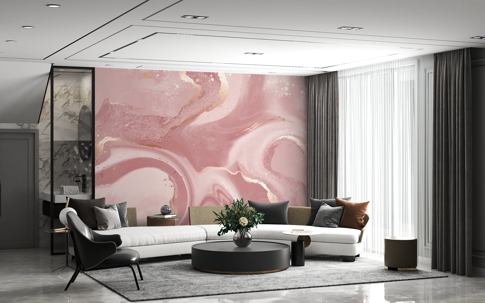 Fotobehang dubbelzinnige, stoffige roze tint