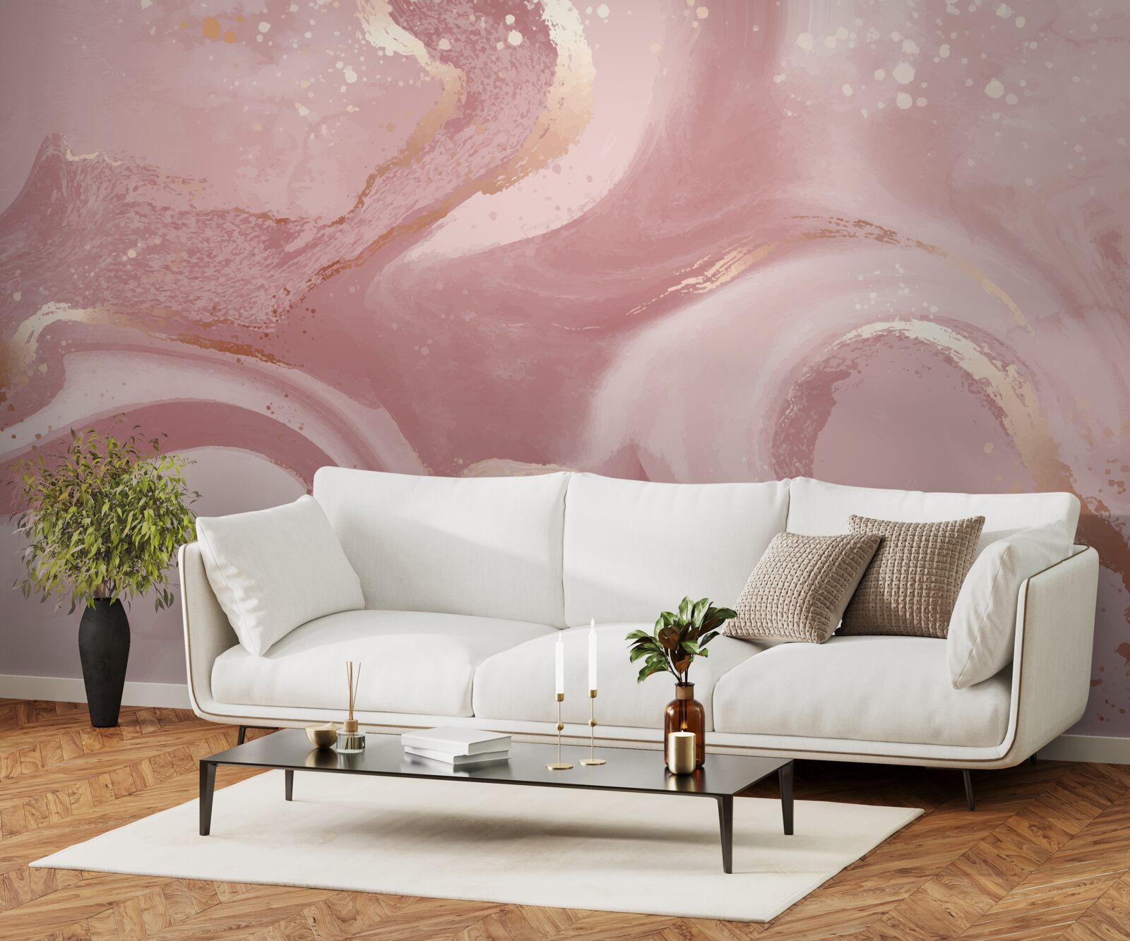 Fotobehang dubbelzinnige, stoffige roze tint