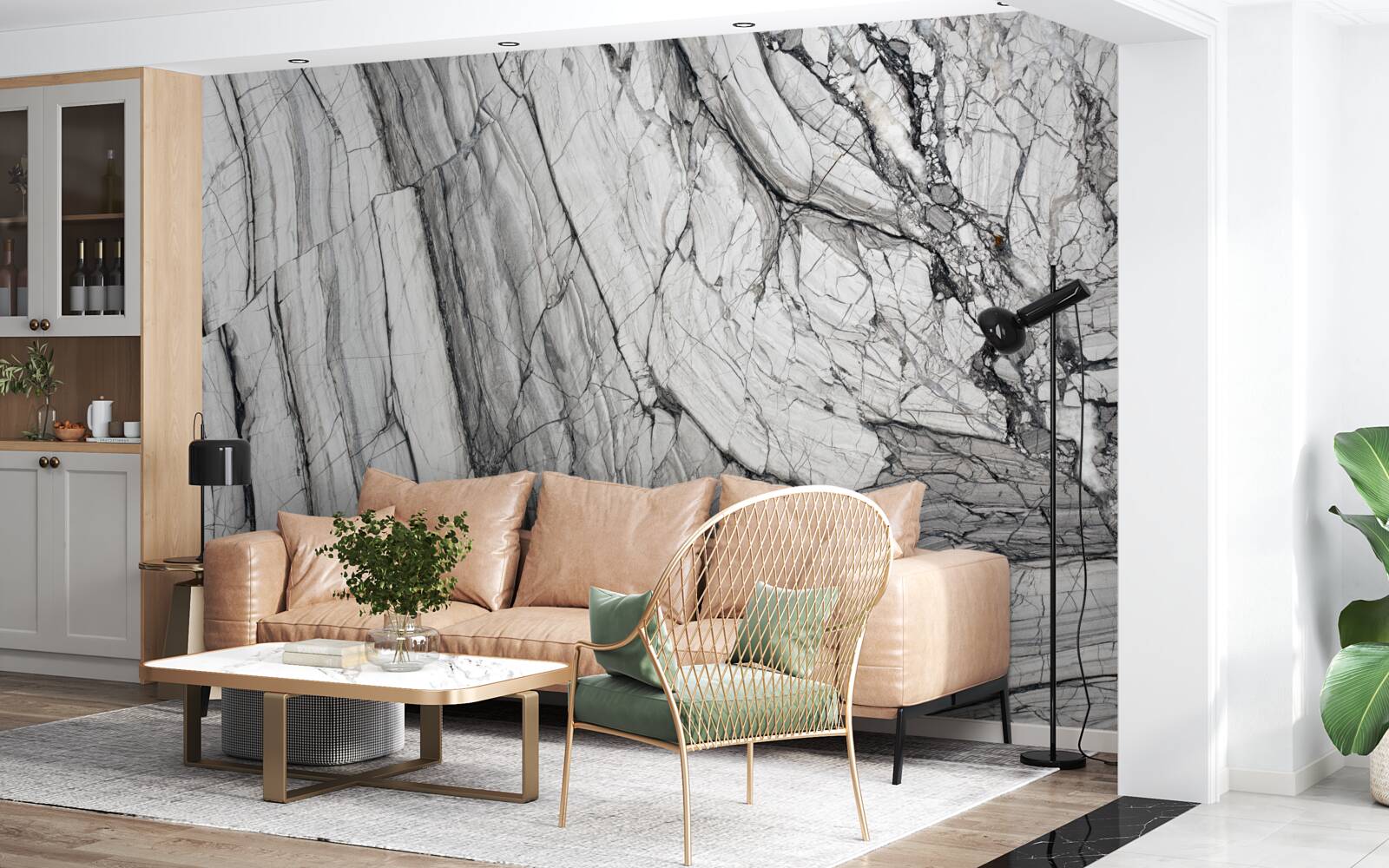 Fotobehang samengesteld marmerfineer