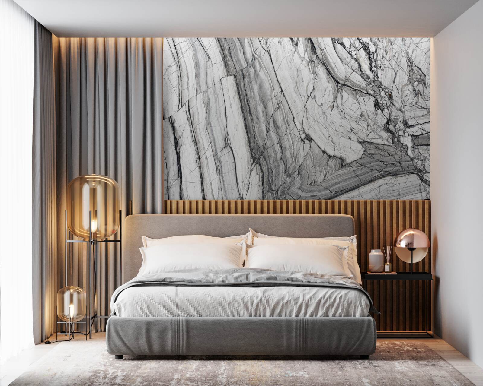 Fotobehang samengesteld marmerfineer