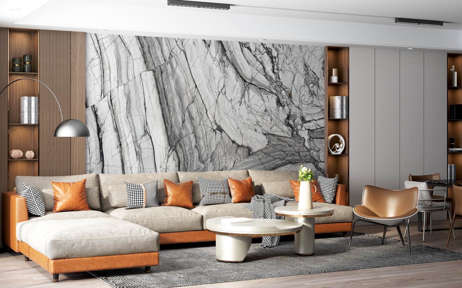 Fotobehang samengesteld marmerfineer