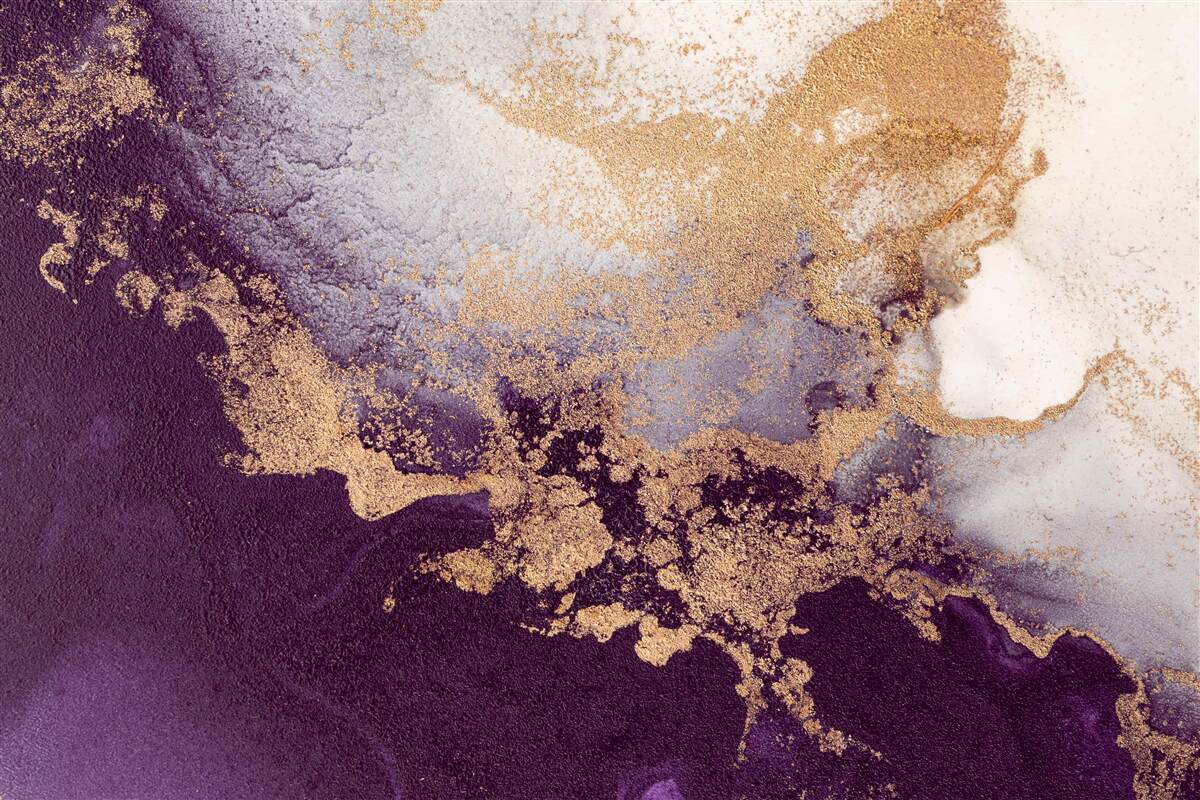 Fotobehang gouden en violette afbeelding