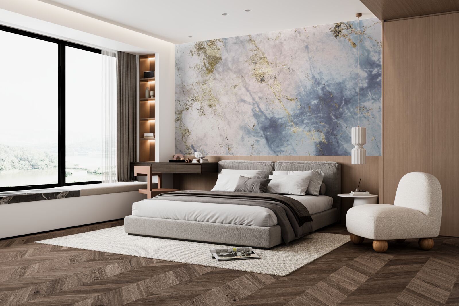 Fotobehang flexibele marmer steen