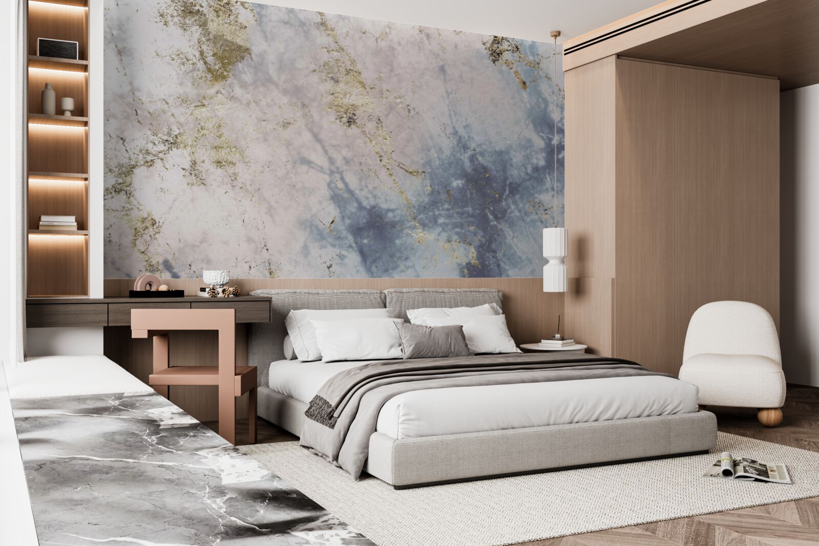 Fotobehang flexibele marmer steen