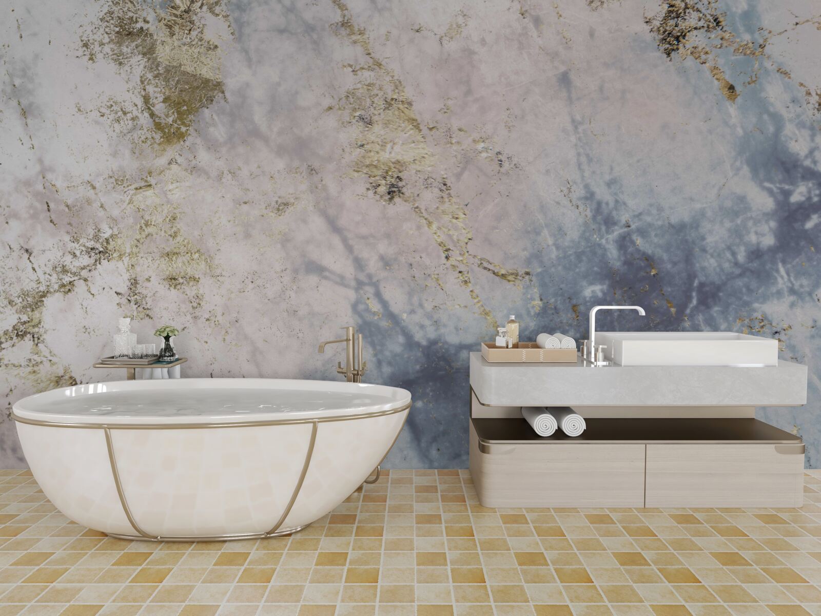 Fotobehang flexibele marmer steen