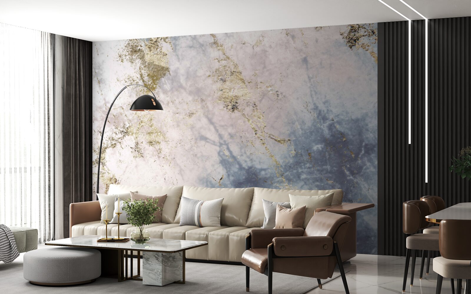 Fotobehang flexibele marmer steen