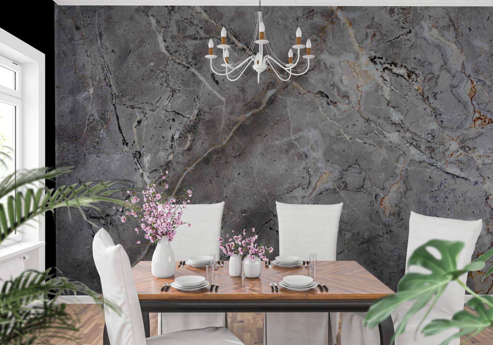 Fotobehang grijs marmer ruwe textuur