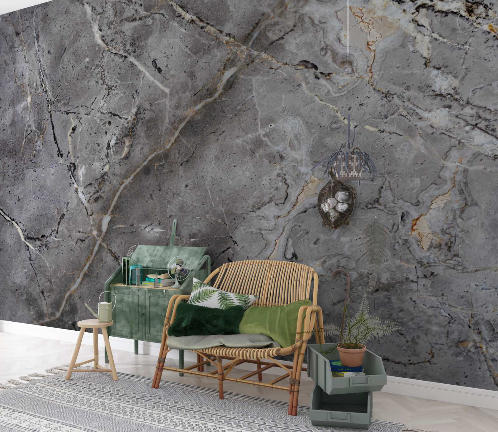 Fotobehang grijs marmer ruwe textuur