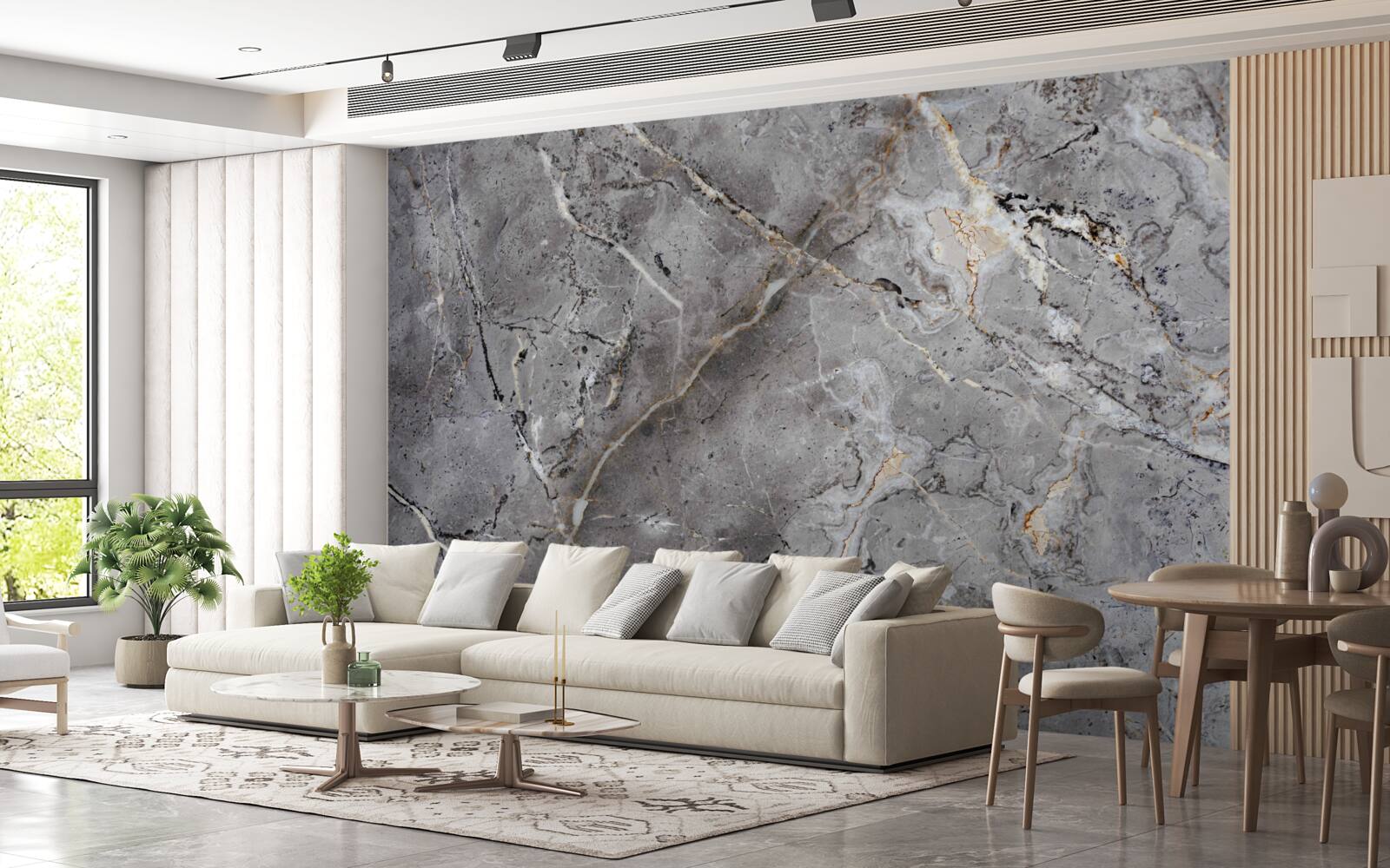 Fotobehang grijs marmer ruwe textuur