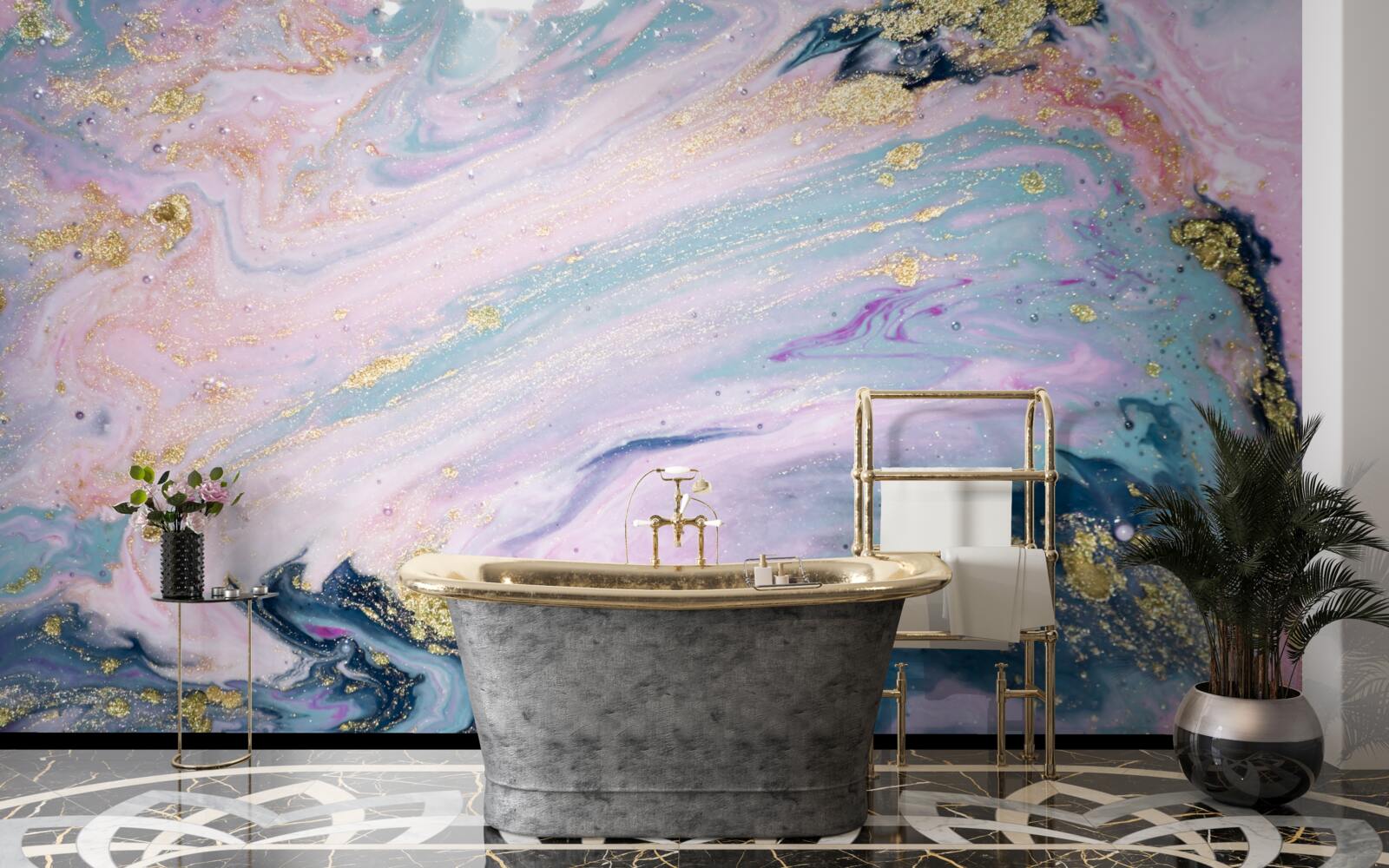 Fotobehang verschillende kleuren prachtig marmer