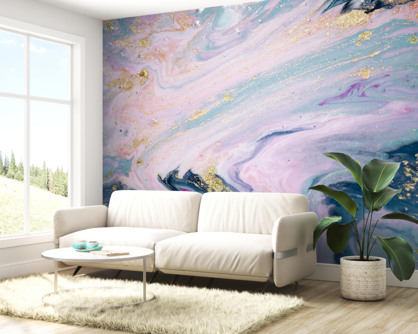 Fotobehang verschillende kleuren prachtig marmer