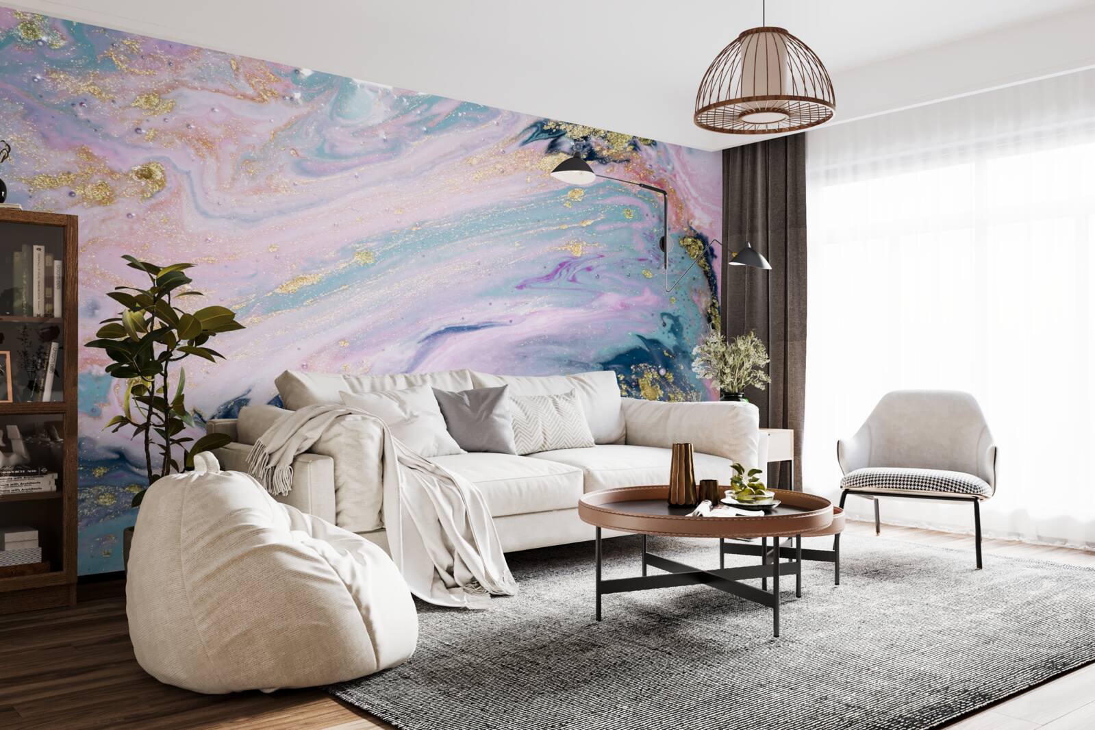 Fotobehang verschillende kleuren prachtig marmer