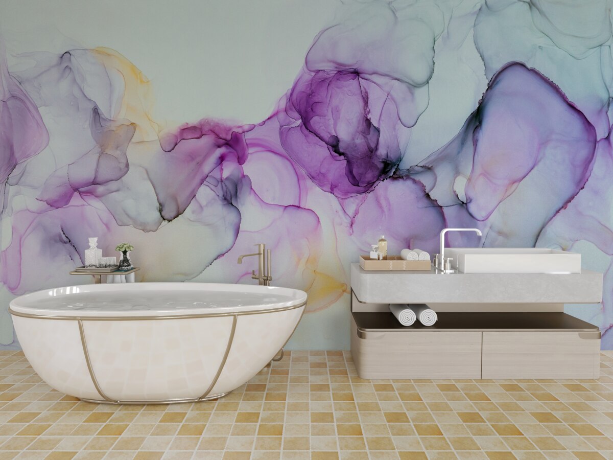 Fotobehang aquarelverfvlekken